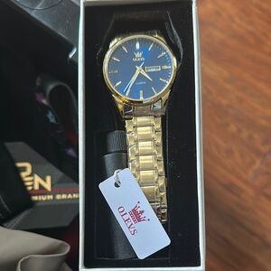 Olevs Gold and Blue Men's Watch